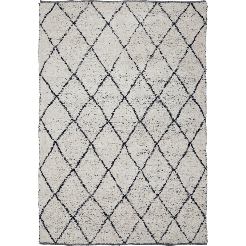 Tapis Cruz de House Doctor, Noir, Blanc cassé