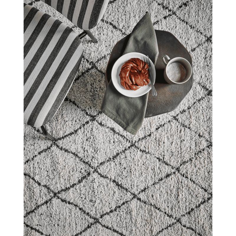 Tapis Cruz de House Doctor, Noir, Blanc cassé