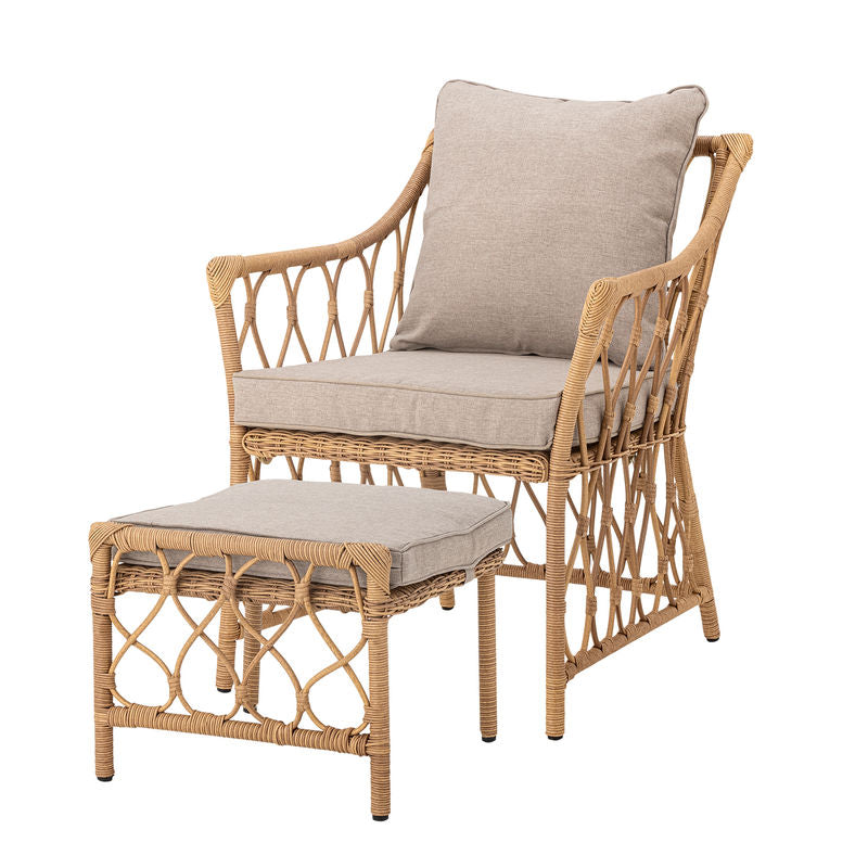 Sillón Belluce de Bloomingville con reposapiés, natural