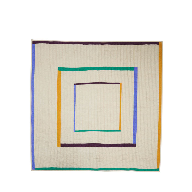 Hübsch Couvre-lit Twist Carré 260x260 Sable/Multicolore