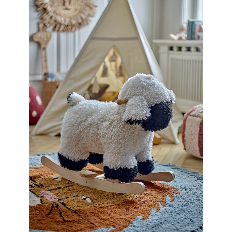 Bloomingville MINI Dolly Schaukelspielzeug, Schaf, Weiß, Polyester