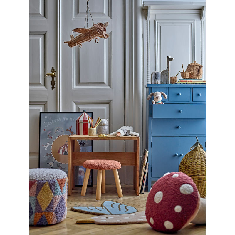 Bloomingville MINI Blauhäher Teppich, Blau, Wolle