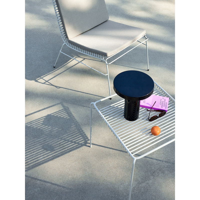 Fauteuil lounge Hübsch String, gris clair