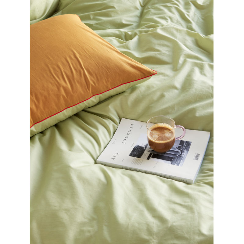 Hübsch Aki Bettwäsche 80/220 Orange/Grün