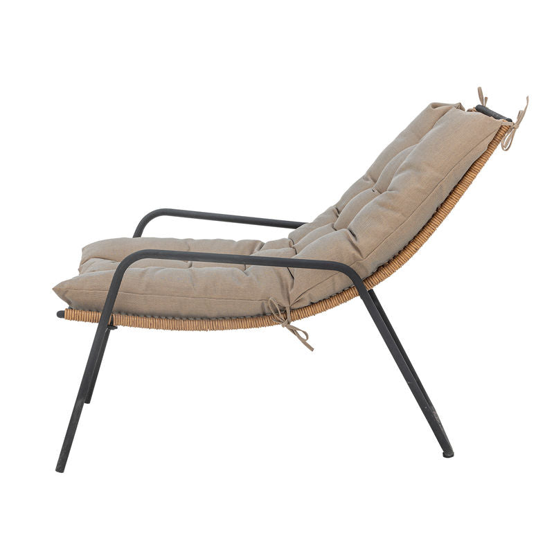 Bloomingville Boel loungestoel met kruk, metaal