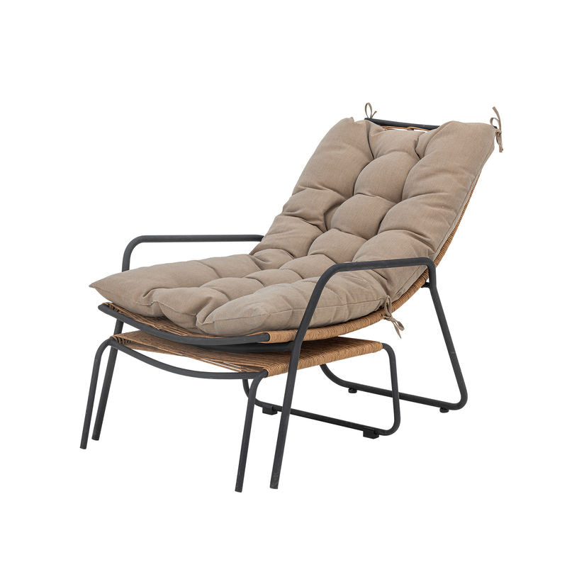 Bloomingville Boel loungestoel met kruk, metaal