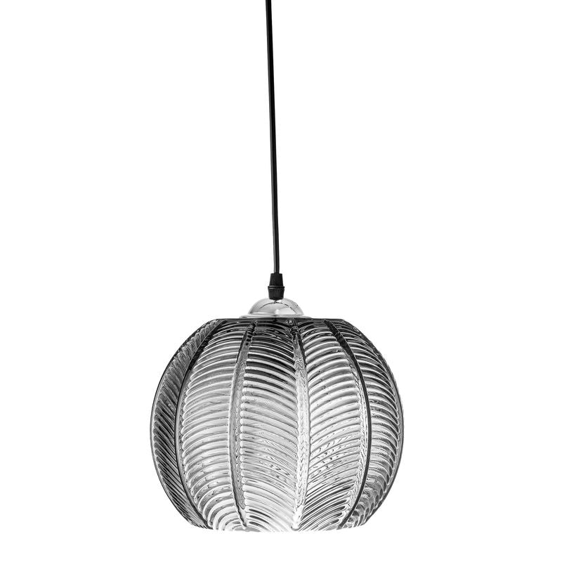 Bloomingville Adar Pendelleuchte, grau, Glas