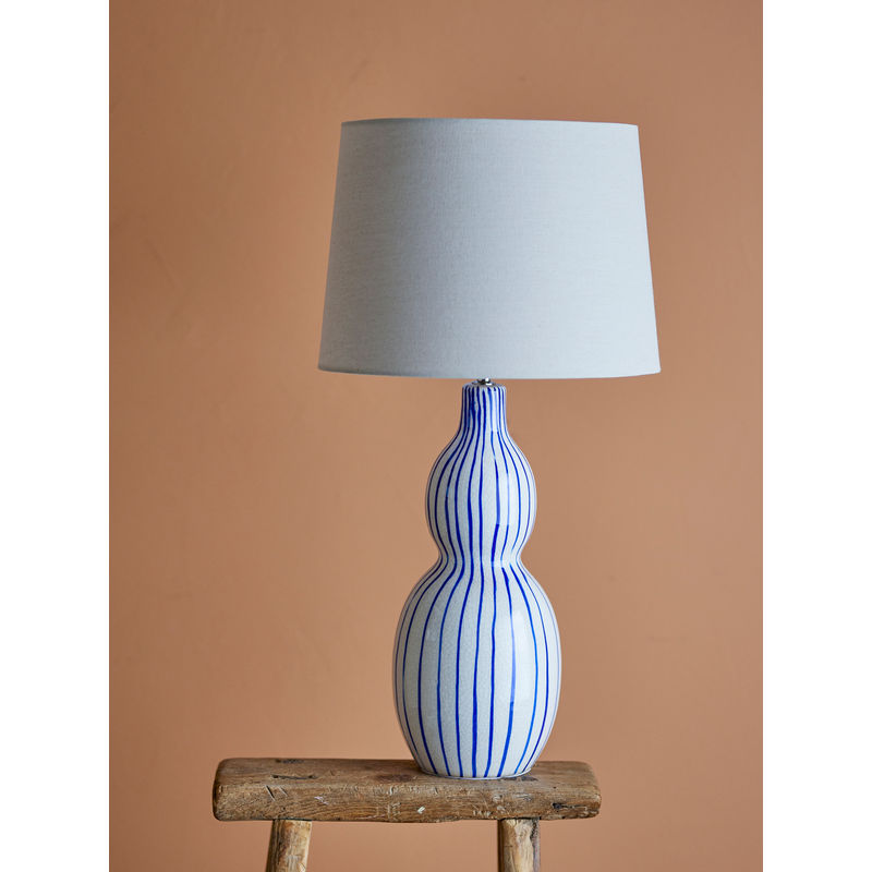 Lampe de table Gavisa, collection créative, bleue, faïence