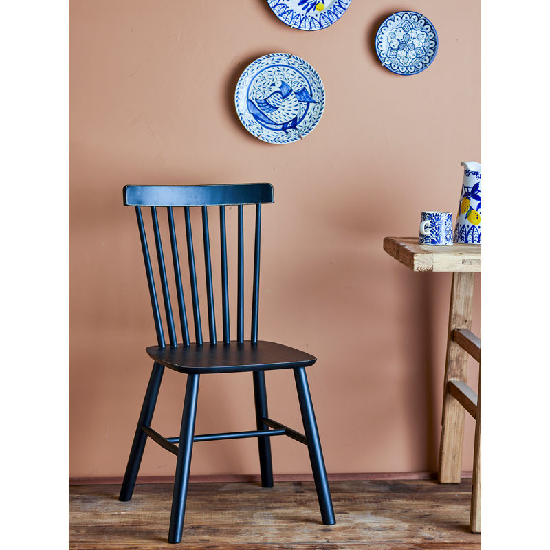 Silla de comedor Mill de Creative Collection, negra, madera