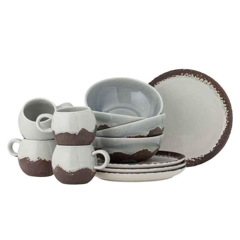 Bloomingville Paula Frühstücksset, Braun, Steinzeug