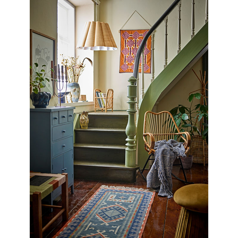 Bloomingville Arsam Teppich, Blau, Wolle