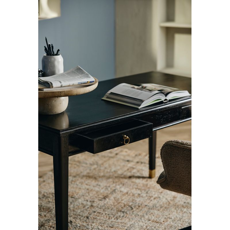 Escritorio EMS Nordal con dos cajones, negro, madera