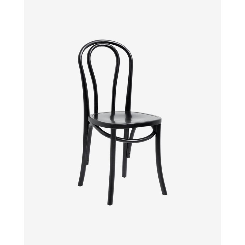 Silla Bistro Nordal, negra, madera