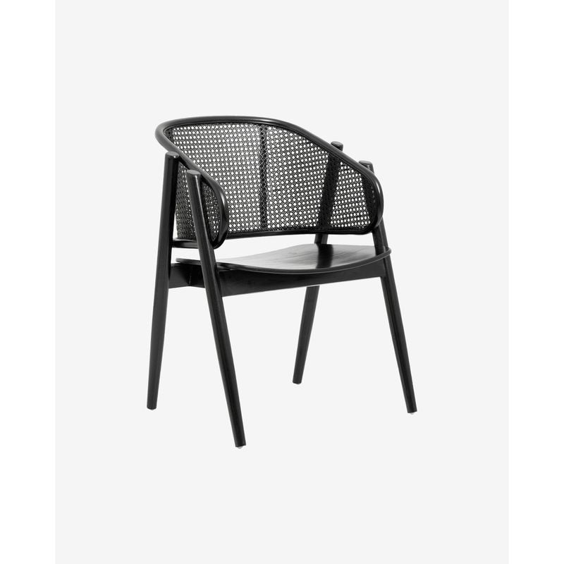 Sillón Wicky de Nordal, negro, ratán, madera