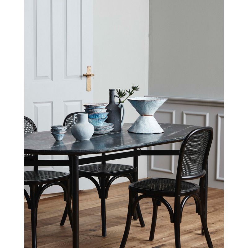 Nordal Wicky stoel, zwart, rotan, hout