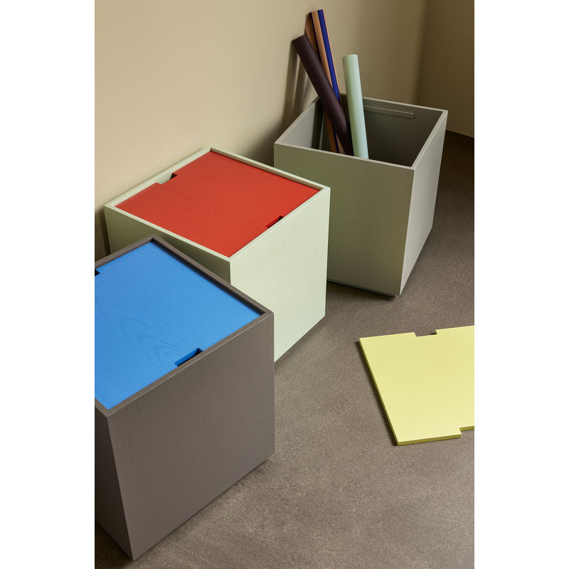 Hübsch Vault Aufbewahrungsboxen, blau, braun