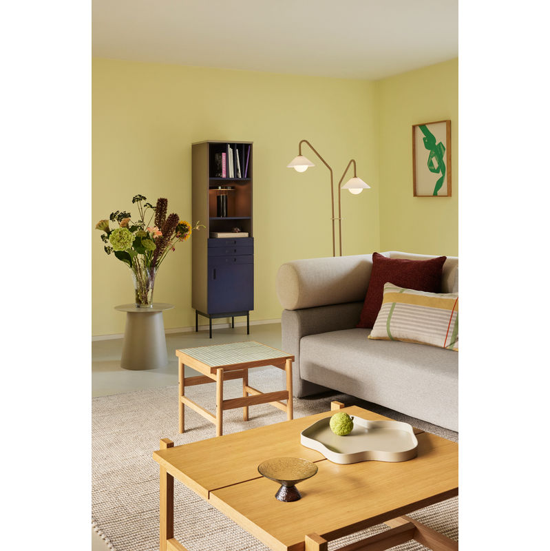 Mesa auxiliar Hübsch Tile, menta, madera natural