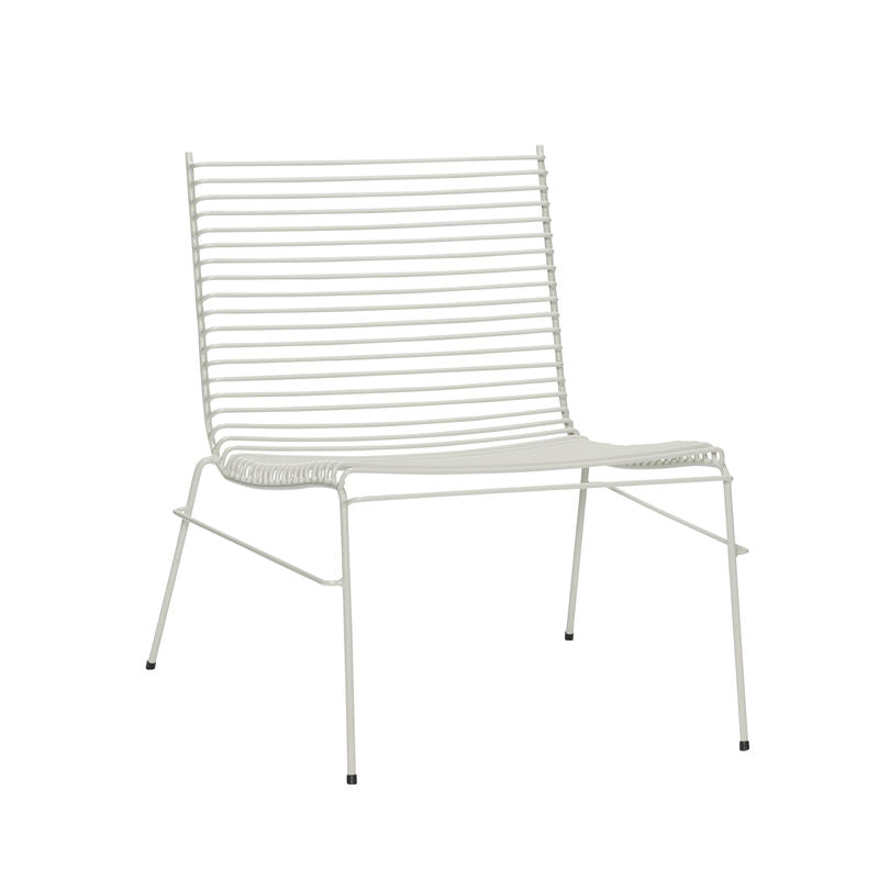 Fauteuil lounge Hübsch String, gris clair