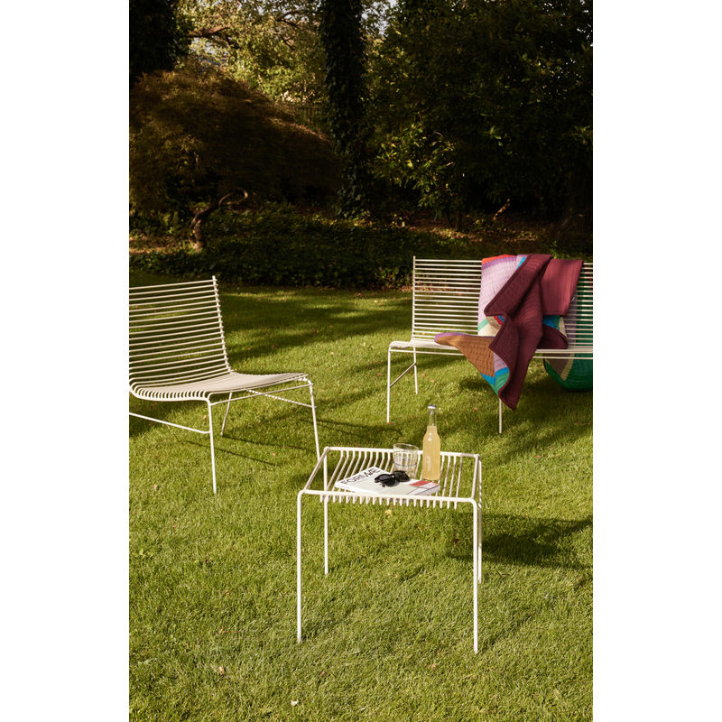 Fauteuil lounge Hübsch String, gris clair
