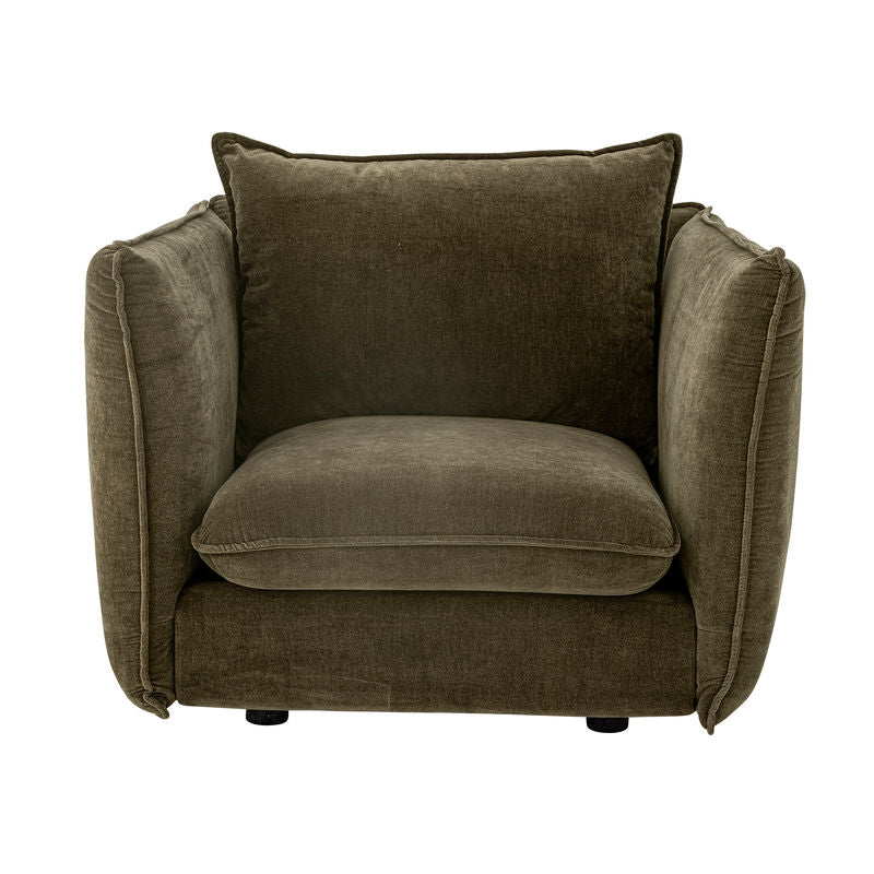 Fauteuil Lounge Austin de Bloomingville, Vert, Polyester Recyclé