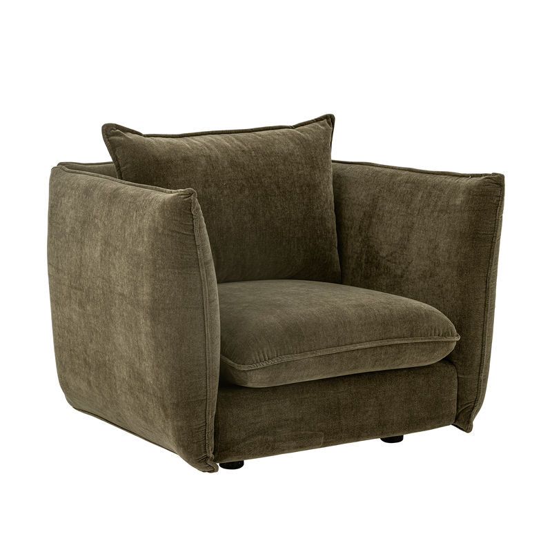 Fauteuil Lounge Austin de Bloomingville, Vert, Polyester Recyclé