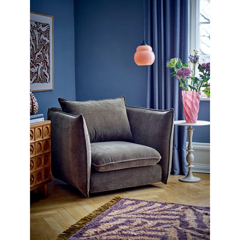 Fauteuil Lounge Austin de Bloomingville, Vert, Polyester Recyclé