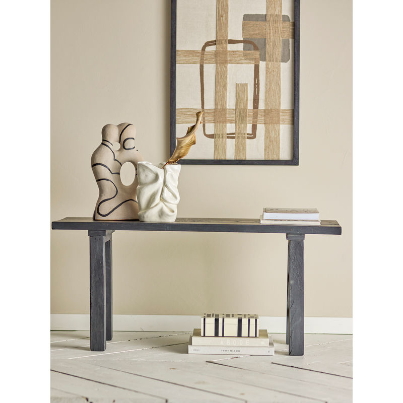 Bloomingville Riber Bank, schwarz, recyceltes Holz