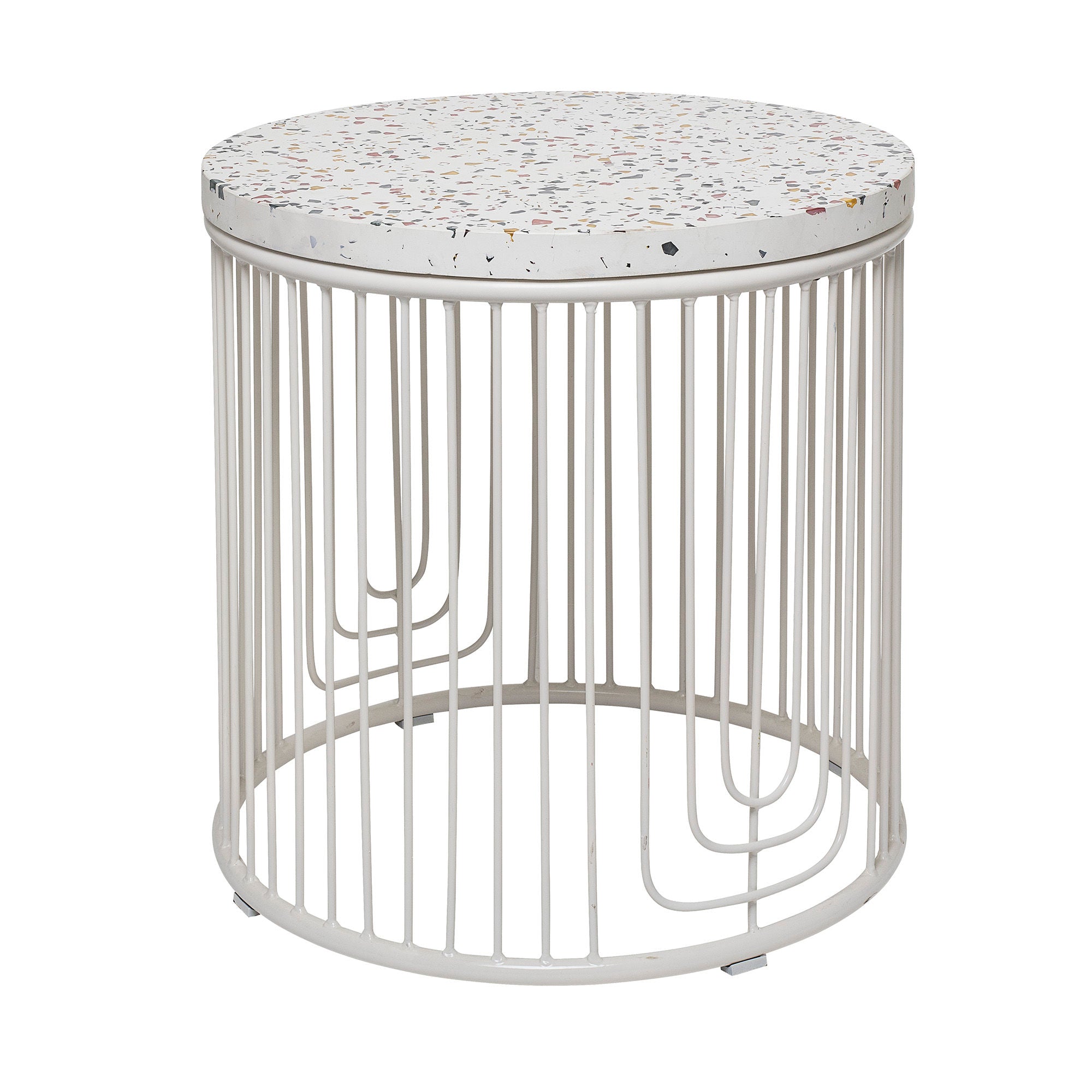 Bloomingville Hood Sidetable, Blanc, Fiberstone