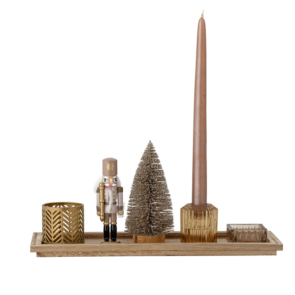 Bloomingville Sanga Plateau avec Votive, Marron, Verre