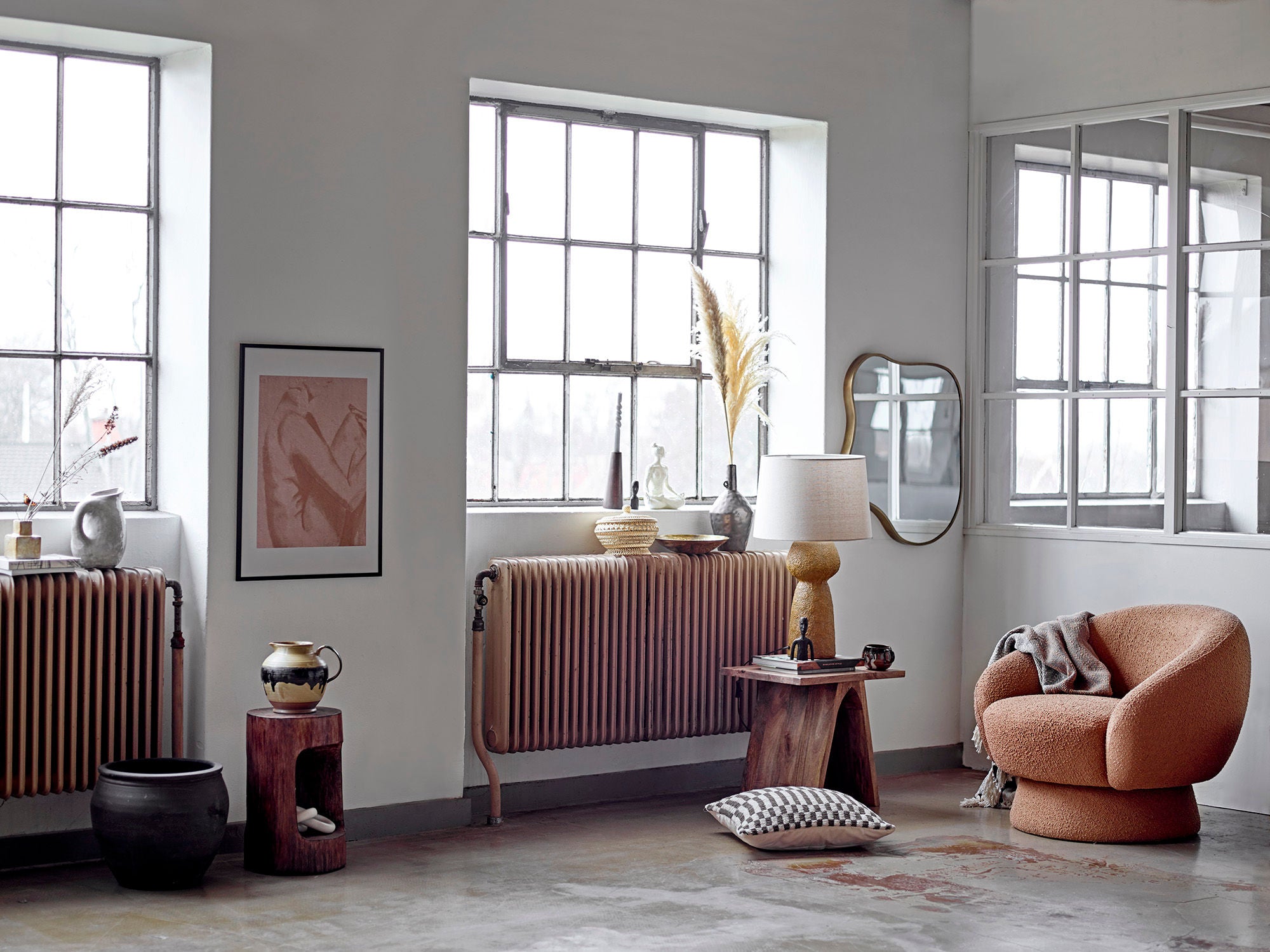Bloomingville Chaise Ted, Marron, Polyester