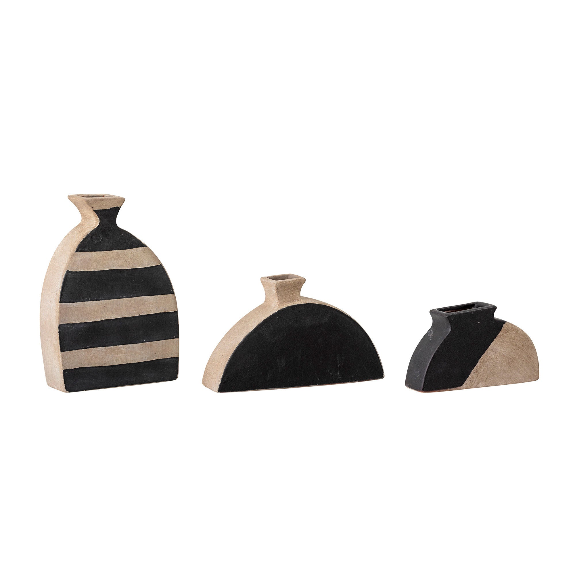 Bloomingville Nezha Deco Vaas, Zwart, Terracotta