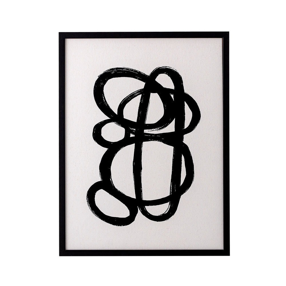 Bloomingville Zaco Illustration avec cadre, noir, pin
