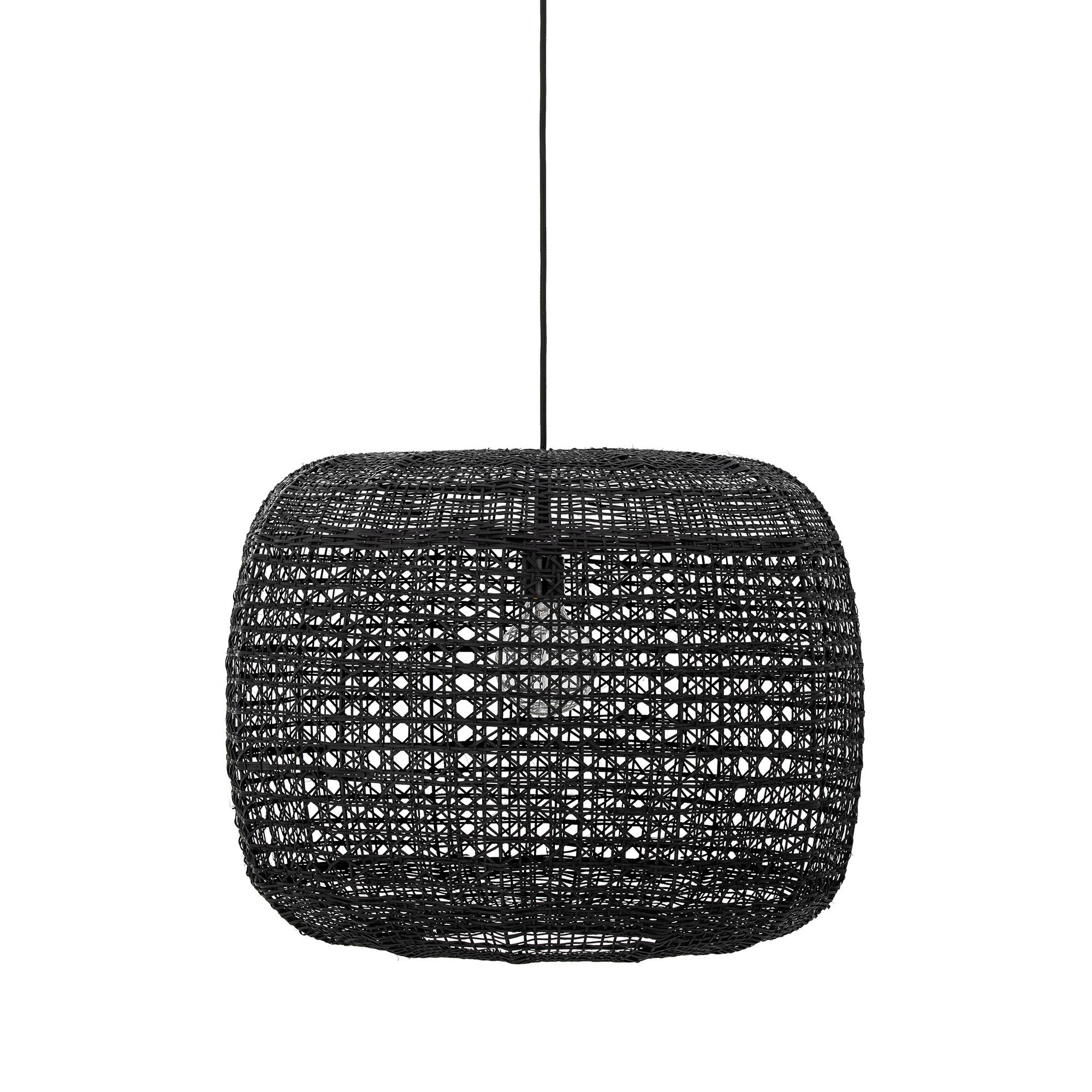 Creative Collection Marla Hanglamp, Zwart, Riet