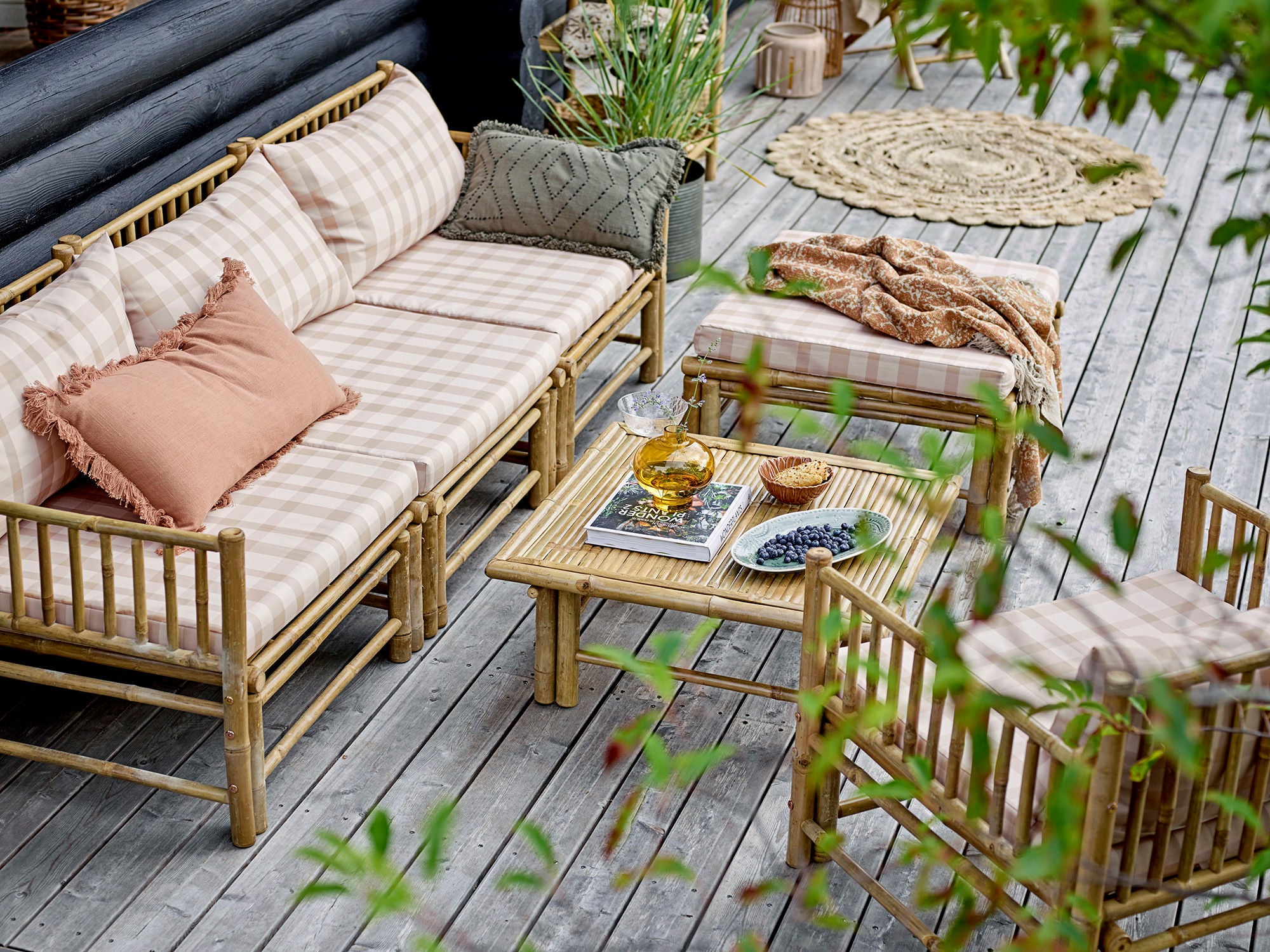 Bloomingville Pouf Korfu Module, Nature, Bambou