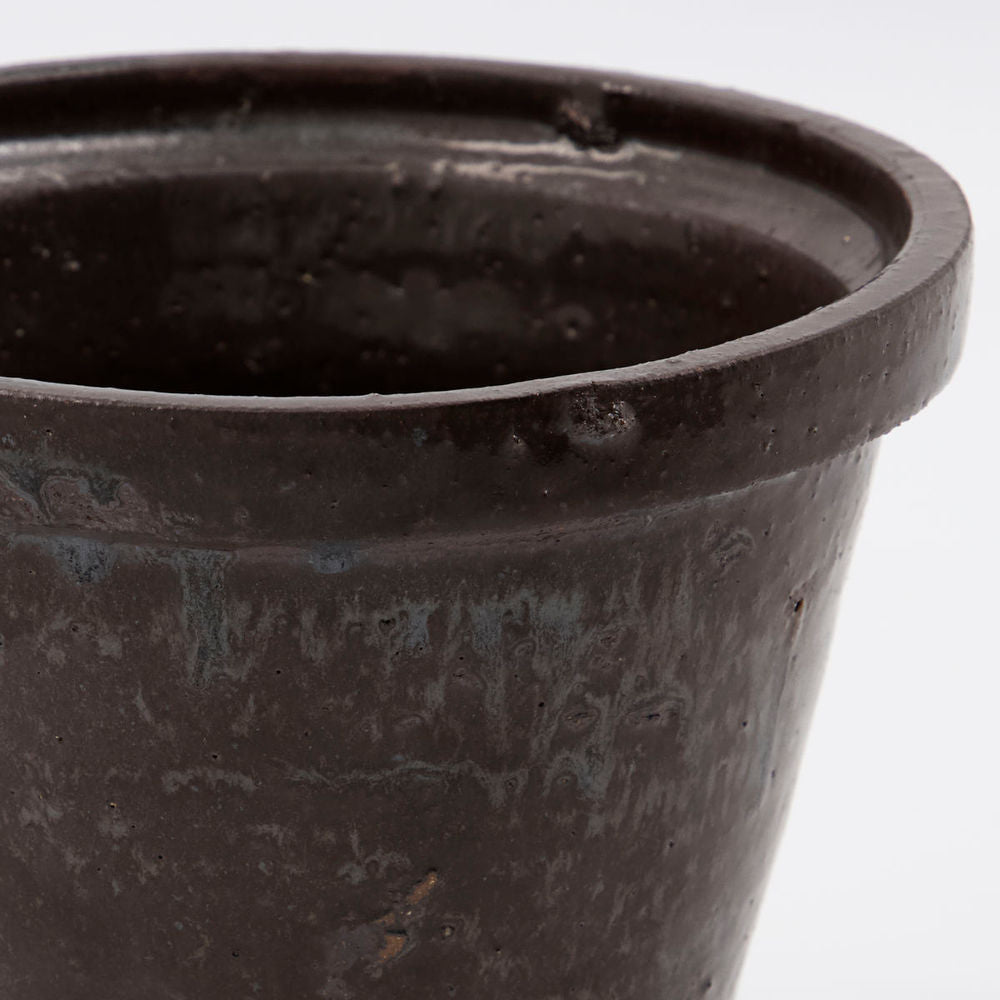 House Doctor Pot de fleurs avec dessous de verre, Fleur, Marron