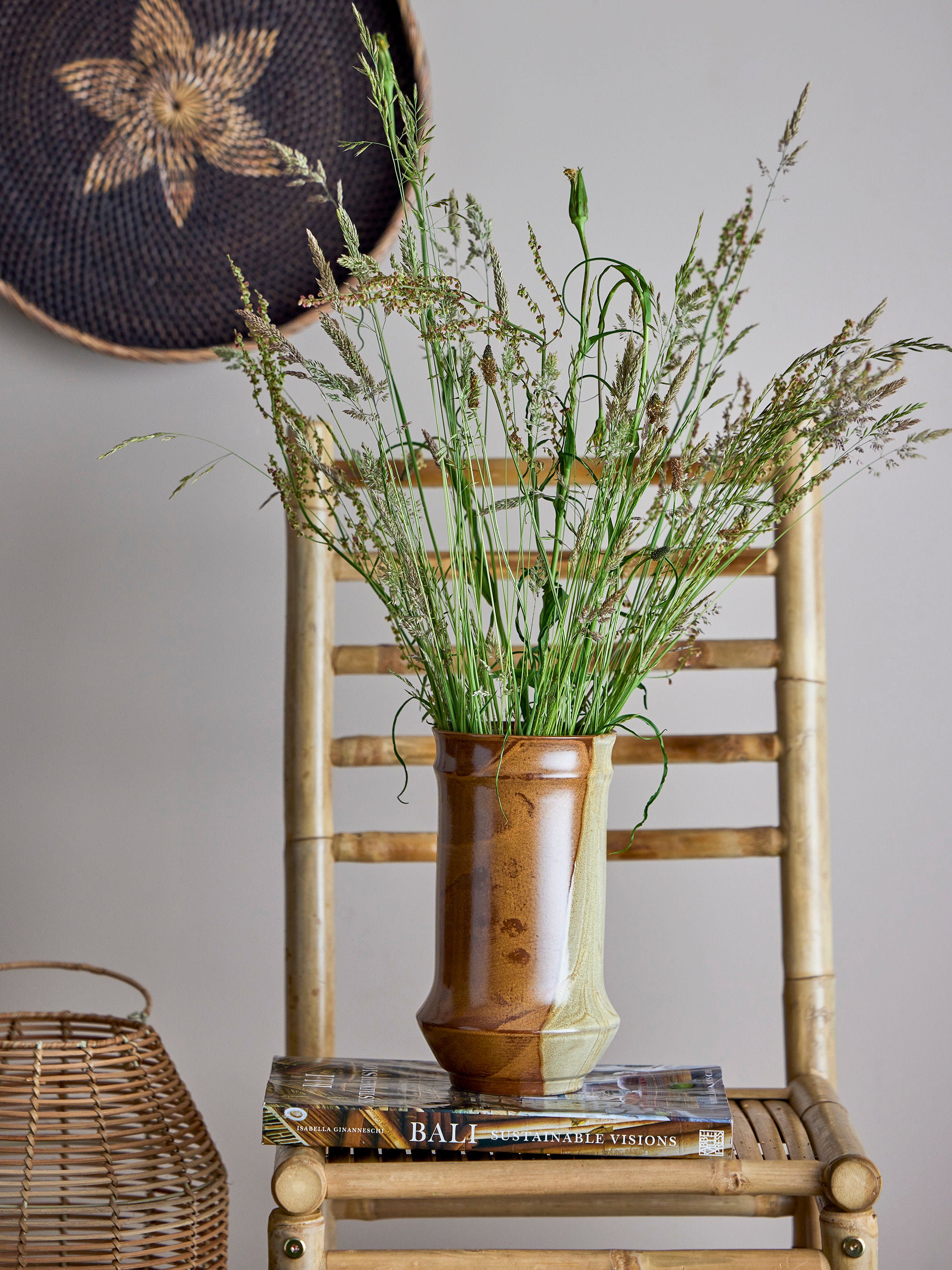 Creative Collection Hailo vaas, bruin, steengoed