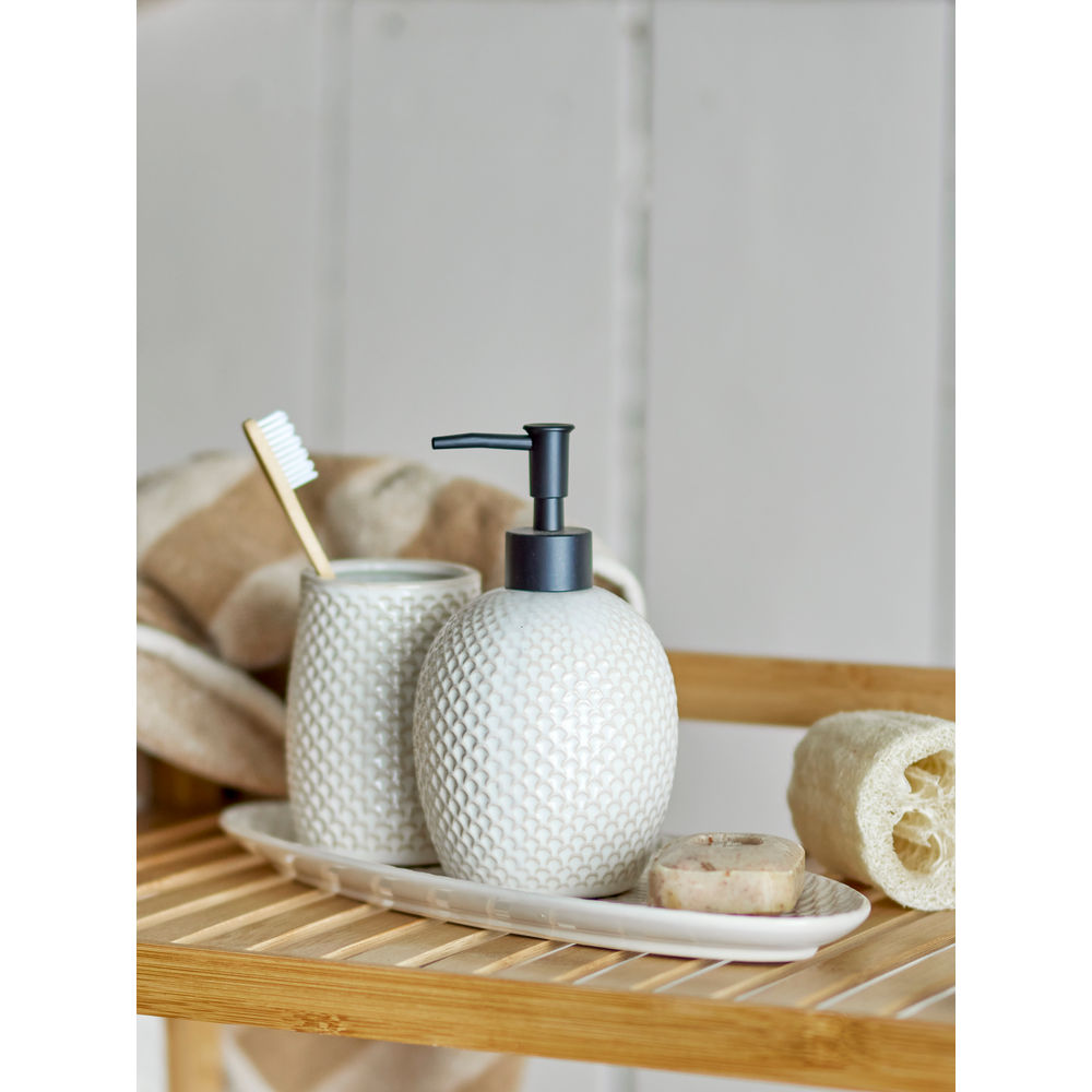 Blooming ville Hrin Seifensp ender Set, Natur, Steinzeug