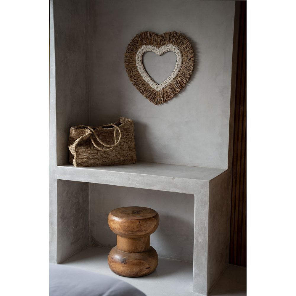 Bazar Bizarre Le Raphia Coquillage Coeur-Blanc Naturel-L