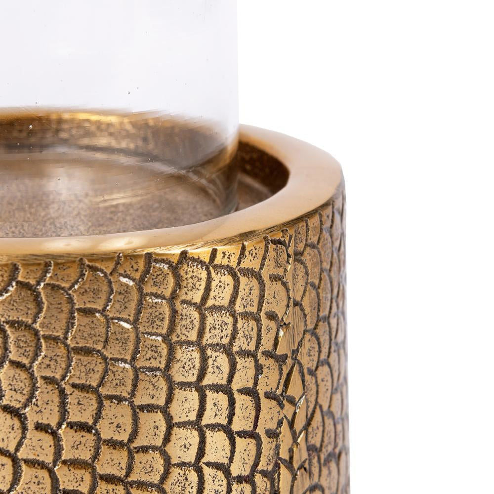 Bazar Bizar De Croco Candelero con Vidrio-Latón-L