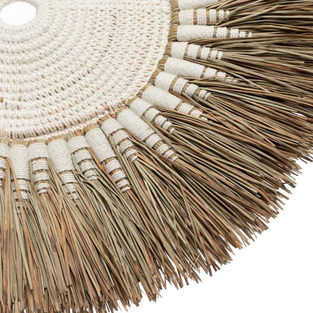 Bazar Bizar De Raffia Macramé Wand dekoration-Weiß Natur