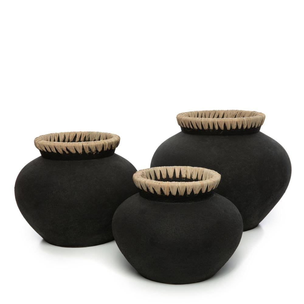 Bazar Bizar Die Styly Vase-Schwarz Natürlich-M