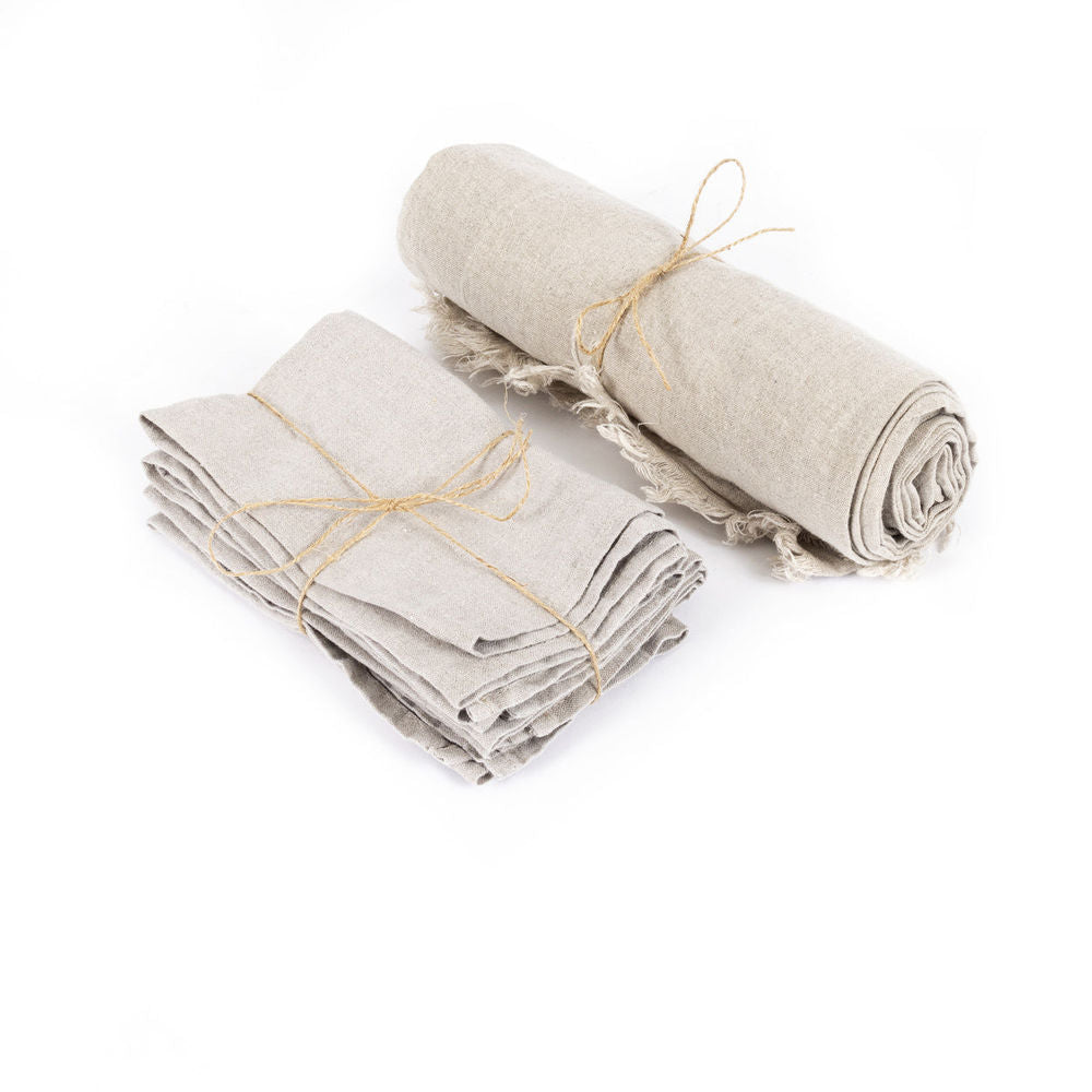 Bazar Bizarre El mantel de lino-Beige - 150x250