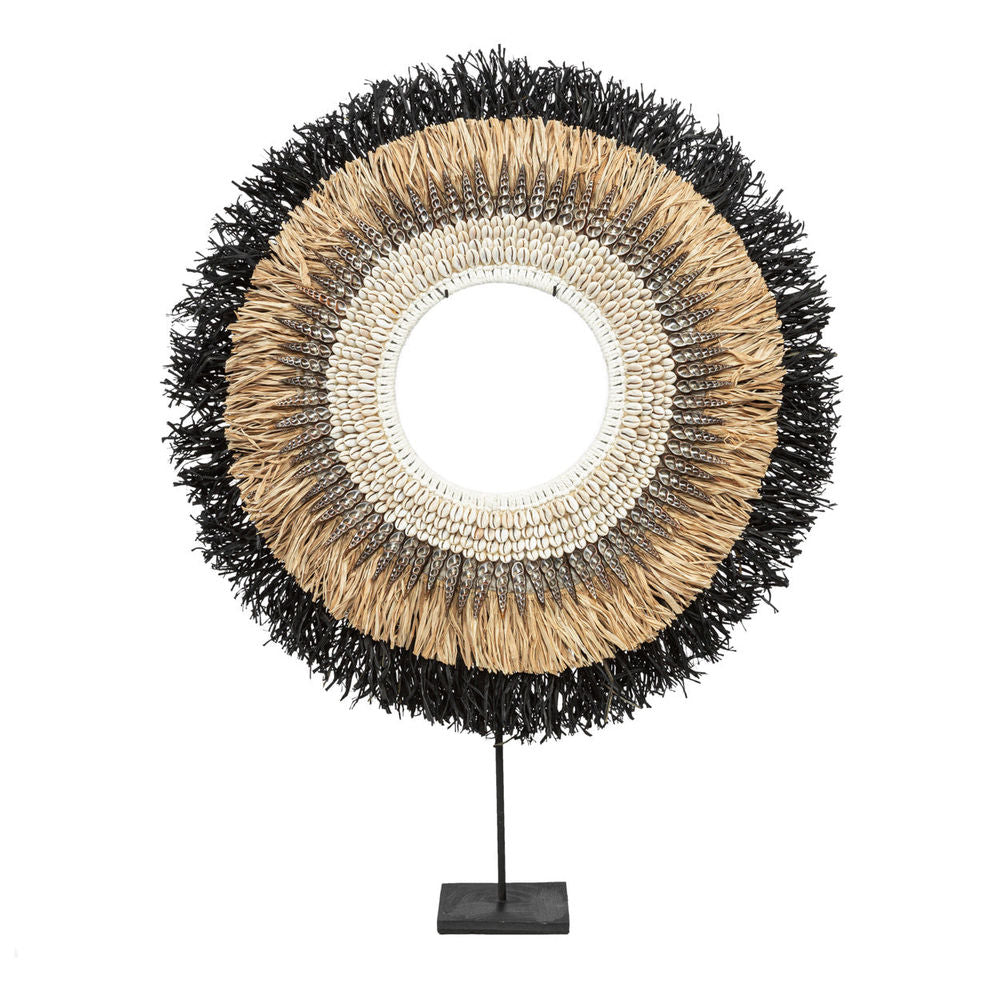 Bazar Bizar De Mojo Raffia Op Voet - Natuurlijk Zwart