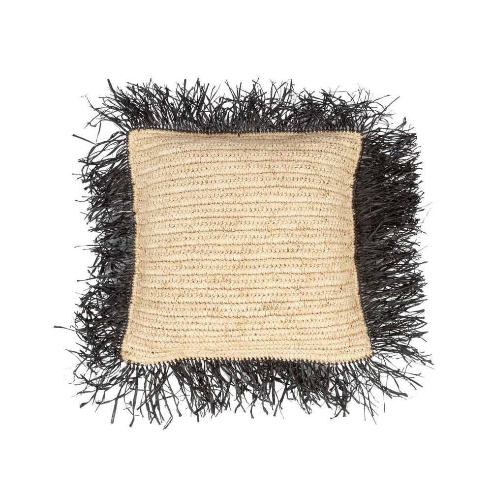 Bazar Bizarre De Raffia Kissen bezug-Natürliche Black-40x40