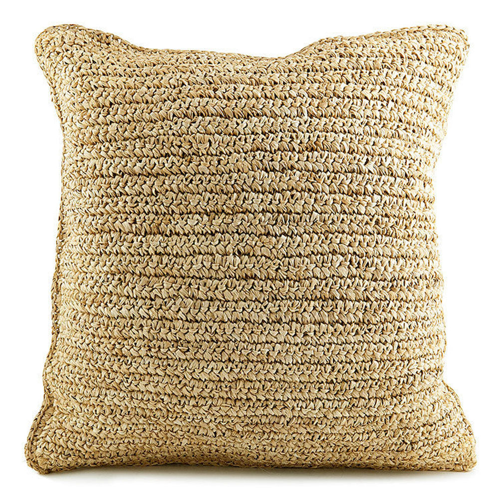 Bazar Bizar De Rafia Flores Cover-Natural-40x40 de almohada