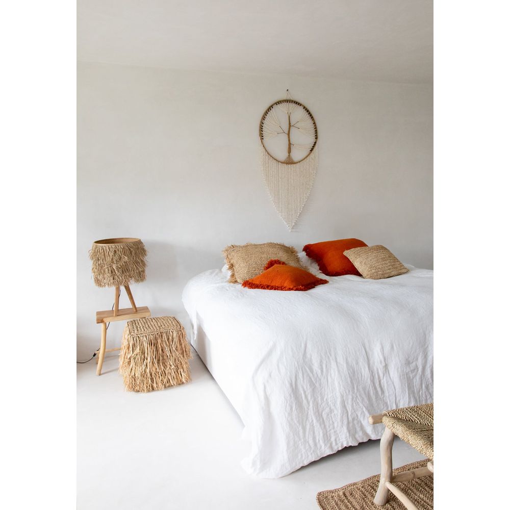 Bazar Bizar De Rafia Flores Cover-Natural-40x40 de almohada