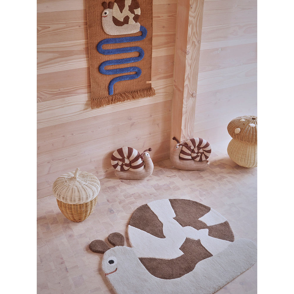 OYOY MINI Sally Snail On The Way Muurdeken - Optic Blue