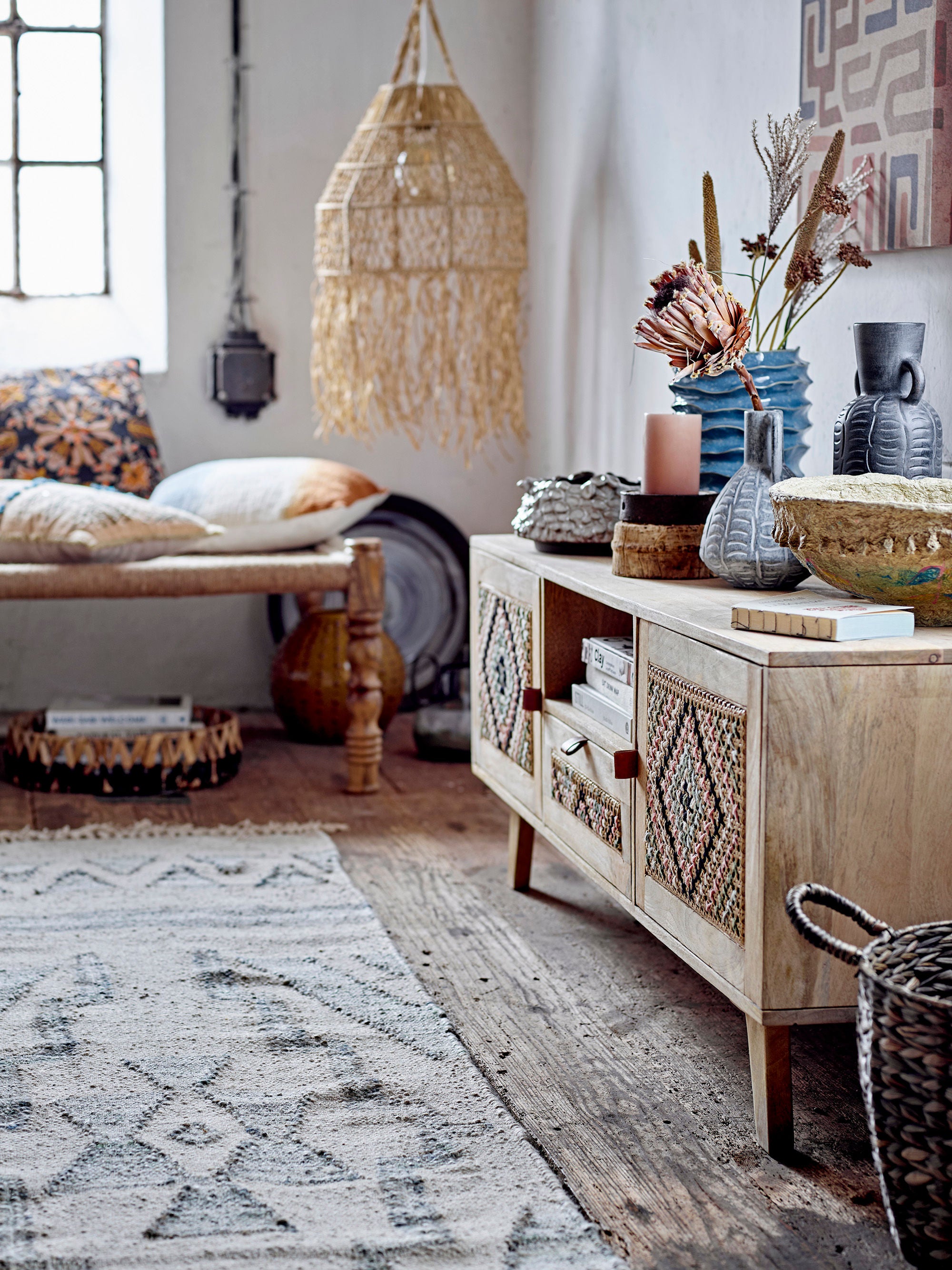 Creative Collection Hanglamp Thora, Natuur, Raffia