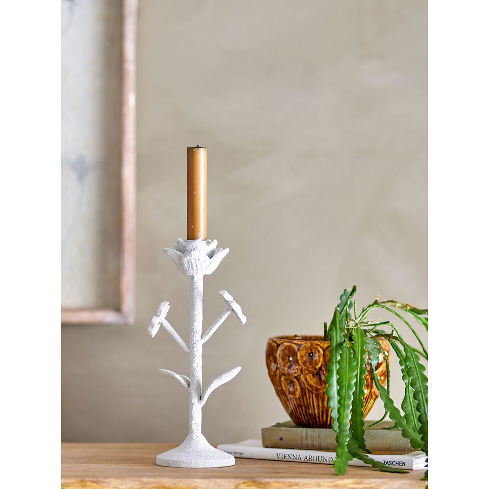 Creative Collection Bougeoir Ranin, Blanc, Fer