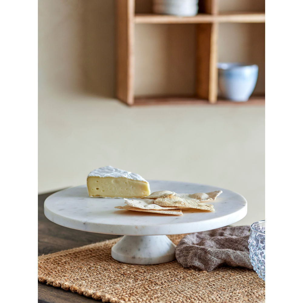Bloomingville Fenya assiette à tarte, blanc, marbre